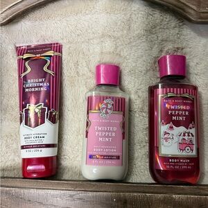 Bath & Body Works Bright Christmas Morning & Twisted Peppermint Set